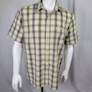 Timberland Yellow‎ and Gray Button Down Collared Shirt